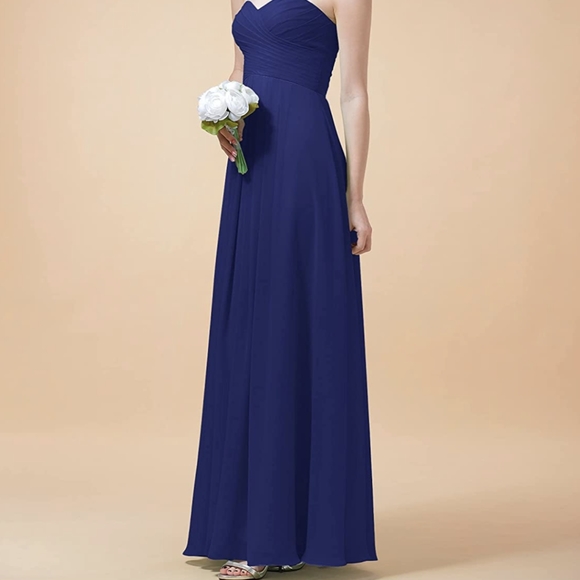 Sleeveless A-Line Sweetheart Bridesmaid Prom Formal Occasion Dress, 10, Blue - Picture 8 of 8